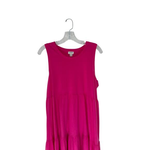 J.Crew Sleeveless Knit Tiered Mini Dress Pink Soft Girl Basic Casual Size XS - Picture 4 of 9